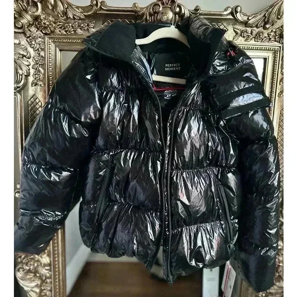 Perfect Moment Metallic January Down Jacket Black Cire NWT NEW! - Picture 4 of 13